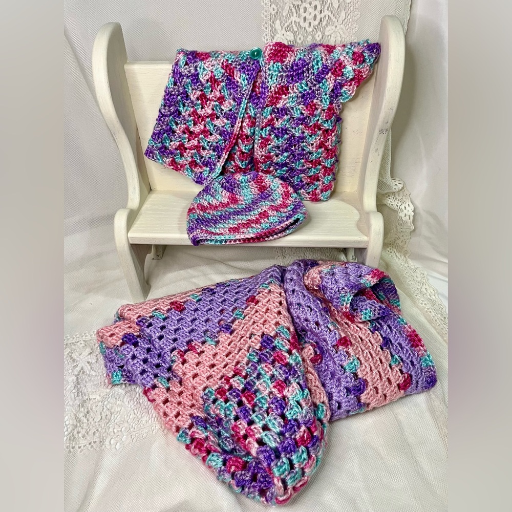 0-3 months Crocheted Baby Girl Set